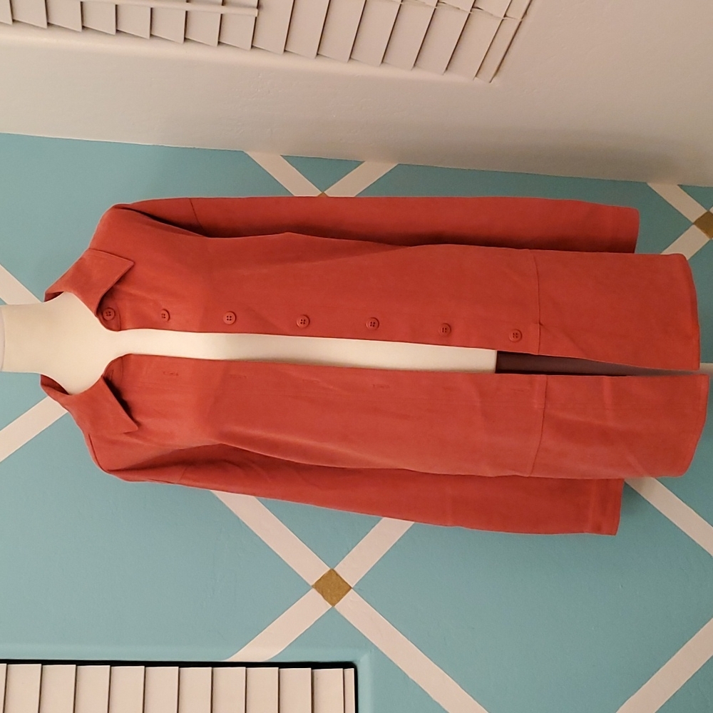 Burnt Orange Suede long sleeve button up